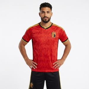 Conjunto <span class=keywords><strong>de</strong></span> Camiseta y Pantalones Cortos <span class=keywords><strong>de</strong></span> Fútbol Transpirables por Sublimación <span class=keywords><strong>de</strong></span> la Selección Nacional <span class=keywords><strong>de</strong></span> Bélgica 2026 para Hombre XL, Ajuste <span class=keywords><strong>De</strong></span> Bruyne Lukaku - Product Image 6