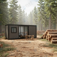 Maison conteneur démontable FLKT à faible coût de transport, villa modulaire préfabriquée de luxe en conteneur maritime