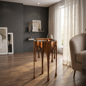 Mesa de Centro Moderna Minimalista con Diseño de Goteo, Mueble Decorativo de Metal para Sala de Estar Contemporánea - Product Image 5