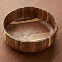 Plateau de service écologique en bois d'acacia poli à la main pour salades et fruits