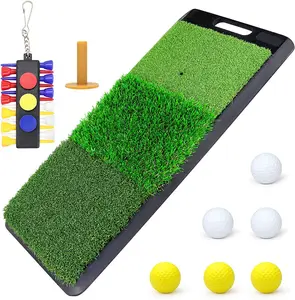 Multi-functional Portable Non-slip Rubber Sole Three-color Three-grass Golf Strike Mat Swing Cutting Mat
