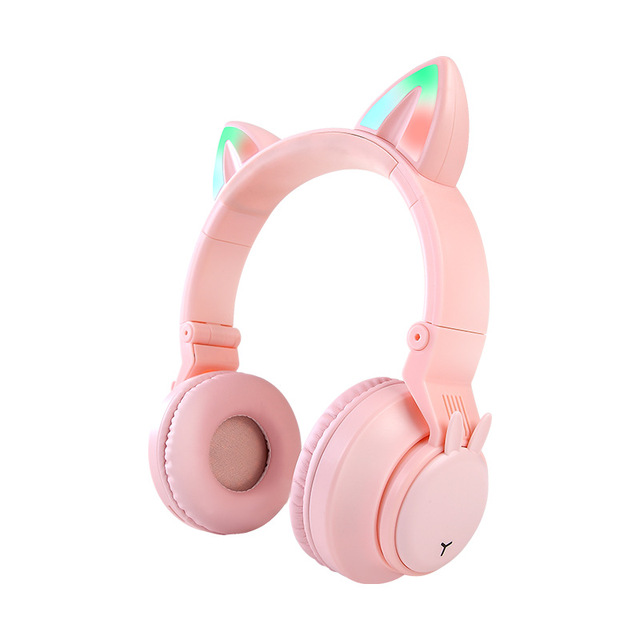 Pink Cat Headphones Audifonos bluetooth Blue Cat Ears Wireless Bluetooth Headset Purple Comic Two Dimensions Music Headphones