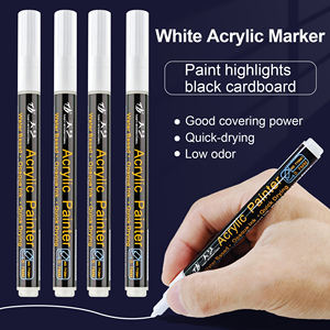 Pennarelli pennarelli bianchi <span class=keywords><strong>pennarello</strong></span> indelebile <span class=keywords><strong>bianco</strong></span> <span class=keywords><strong>acrilico</strong></span> da 0.7mm, pennarelli bianchi per pittura su roccia pietra ceramica vetro legno - Product Image 2