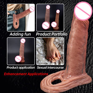 Anpassen Sexspielzeug Wasch bare und wieder verwendbare Haut Magic Dragon Penis Extension Dickes Silikon kautschuk Kondom für Man Penis Enlarger - Product Image 5