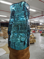 Lampes murales LED modernes et contemporaines pour l'extérieur, design unique, sculpture en verre flotté pour hôtels, villas, emballage personnalisé, blanc chaud CCT