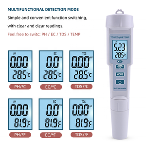 De Nieuwste Ultra-Lage Prijs 4 In 1 Waterkwaliteitstester Met Backlight <span class=keywords><strong>Ph</strong></span>/Tds/Ec/Temp Meter Voor Zwembaden, Drinkwater, Aquaria - Product Image 3