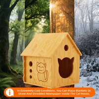 Maison pour chat en bois d'intérieur et d'extérieur, abri respirant pour animaux de compagnie, villa de repos universelle quatre saisons, nid pour chats