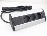 Enchufe para mesa de Conferencias 2 Schuko EU Enchufes tira de enchufe con 2 USB 250V 16A Toma de corriente de esquina de mesa