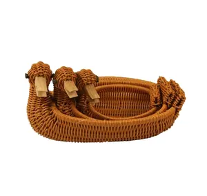 High Quality PP Rattan Duck Shaped Baby Storage Basket Creative Gift Basket