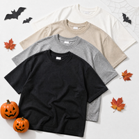 T-shirts pour hommes 250 GSM 100% coton, impression graphique Halloween personnalisée, tee-shirt oversize streetwear unisexe, vente en gros