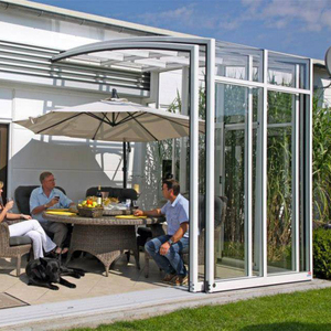 Solárium de Diseño Moderno, Retráctil, Prefabricado, de Aluminio y Vidrio, con Techo Inclinado para Villa - Product Image 6