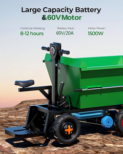 Carriola Elettrica Professionale a 4 Ruote <span class=keywords><strong>con</strong></span> <span class=keywords><strong>Sedile</strong></span>, Pneumatici All-Terrain, Trasportatore Elettrico 48V/60V per Fattoria - Product Image 2
