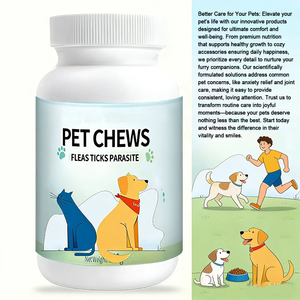 Compléments à mâcher pour animaux de compagnie : Soutien immunitaire, absorption rapide, naturel et sûr, multivitamines, minéraux et oméga 3 pour chats, contre les puces et les tiques - Product Image 4