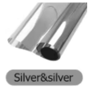 Film de fenêtre PET auto-adhésif noir réfléchissant effet miroir argenté à vision unidirectionnelle pour la protection de la vie privée et le contrôle solaire des bâtiments - Product Image 2