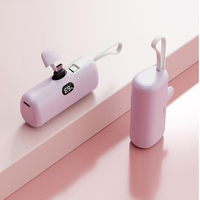 Banque d'Alimentation d'Urgence Mini Chargeur Portable Haute Capacité 5000 mAh à Vente Chaude avec Écran LED et Câble Intégré à Charge Rapide