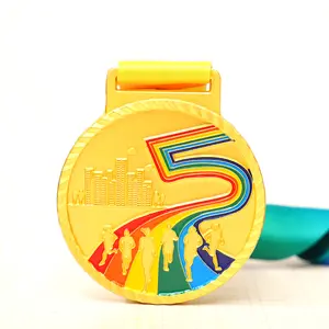 مخصص 3d الذهب معدن جائزة الماراثون تشغيل ميدالية المينا الرياضية ألعاب رياضية مخصصة