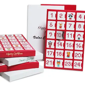 2023 Custom Calendar Empty Luxury Cardboard Paper Gift Packaging Countdown Christmas Advent Calendar Box