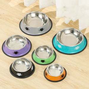 Bán buôn thép không gỉ vật nuôi bát lớn lên phim hoạt hình mô hình phun sơn di động nhỏ lớn sắt nhắm mục tiêu của mèo hộp thực phẩm đóng gói - Product Image 6