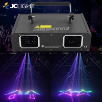 Projecteur Laser Rgb 3d à 2 lentilles, éclairage de scène, contrôle de la musique, Dj Club, faisceau lumineux Dmx, pour piste de danse Disco