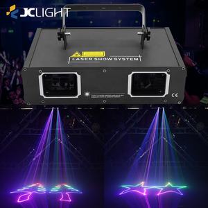 Projecteur Laser Rgb 3d à 2 lentilles, éclairage de scène, contrôle de la musique, Dj Club, faisceau lumineux <span class=keywords><strong>Dmx</strong></span>, pour piste de danse Disco - Product Image 2