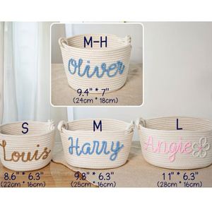 Cesta de Regalo Navideña de Algodón Rústico Moderno Personalizada para Almacenamiento de Juguetes de Bebé y Regalos para Recién Nacidos - Product Image 3