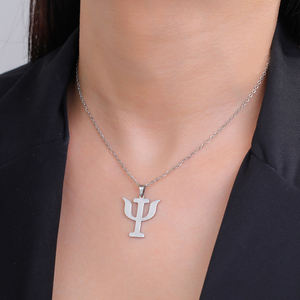 Myshape PSI símbolo collar letra griega alfabeto colgante psicología psiquiatría signo médico joyería de acero inoxidable - Product Image 6