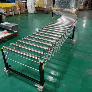 Transportador <span class=keywords><strong>Extensible</strong></span> <span class=keywords><strong>de</strong></span> <span class=keywords><strong>Rodillos</strong></span> por Gravedad, <span class=keywords><strong>Cinta</strong></span> <span class=keywords><strong>Transportadora</strong></span> para Descarga en Almacén, Rodillo Impulsado por Correa, Acero Inoxidable - Product Image 4