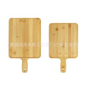 Plateau de service rond en bambou avec poignée pour pizza, gâteau, pain, steak - Product Image 3
