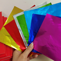Feuilles d'aluminium colorées argentées, roses et dorées de 10x10 cm, qualité alimentaire, pour emballage de barres chocolatées, feuille d'aluminium gaufrée pour chocolat