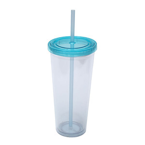 Shang Kou Ai 24oz Plastic Straw <b>Cups</b> <b>Reusable</b> Transparent Cold Drink Tumblers <b>With</b> <b>Lids</b> And Straws For Party Gifts - Product Image 5