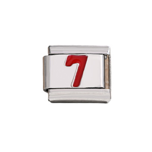 Italian Stainless Steel Number Charm <b>Bracelet</b> Square <b>Red</b> Arabic Numeral DIY Jewelry Unisex Everyday Wear - Product Image 5
