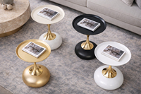 Table Basse Mobile Moderne en Métal à Profil Élevé pour Canapé, Table d'Appoint Compacte pour Coin d'Appartement - Offre Spéciale