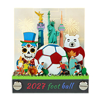 Calendrier 3D Coupe du Monde de Football 2026 – Bloc-notes Souvenirs de Football États-Unis Canada Mexique – Sculpture en Papier Monumentale – Notes Déchirables à la Main
