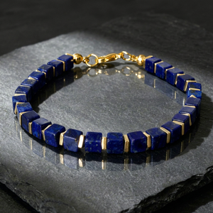 Handmade Trendy Geometric Natural Stone Beaded <b>Bracelet</b> Square Crystal Armlet 18K Gold Plated Lobster Clasp Gift Jewelry - Product Image 1