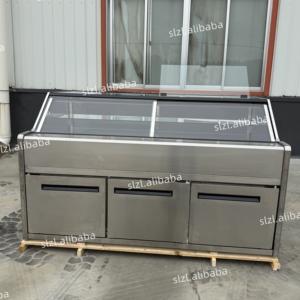 Supermarché 304 Inox Deli Vitrine Réfrigérateur Porte Verre Viande Refroidisseur <span class=keywords><strong>Boucherie</strong></span> Affichage Réfrigérateurs Avec Salle De Stockage - Product Image 4
