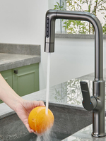 Robinet de cuisine allemand en acier inoxydable 304, poignée unique, extractible, rotatif, multifonctionnel pour balcon, évier