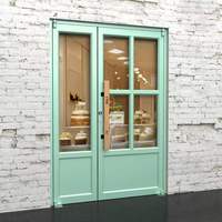 Porte d'entrée simple battante en aluminium et verre pour magasin KFC, usage commercial, entrée principale, centre commercial, école, appartement, étanche