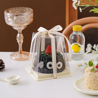 Boîte à gâteau française créative transparente en forme de volcan, 3/4/5/6 pouces, boîte d'emballage pour pâtisserie, pour les anniversaires, les mariages et les célébrations