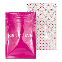 Sacs plats en plastique rose brillant imperméables avec fermeture à glissière personnalisés avec logo pour cosmétiques professionnels et voyages