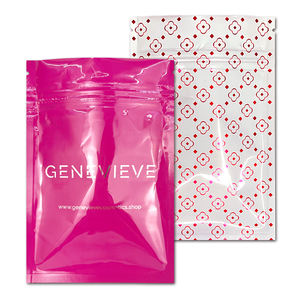 Sacs plats en plastique rose brillant imperméables avec fermeture à glissière personnalisés avec logo pour cosmétiques professionnels et voyages - Product Image 2