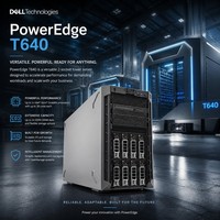 Serveur Tour Dell PowerEdge T640 Haute Performance Xeon Scalable 2e Génération pour IA, Analyse Vidéo et Virtualisation – En Stock
