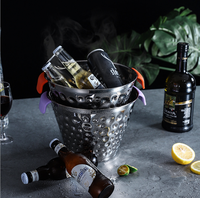 Seau à glace et refroidisseur de vin/bière en acier inoxydable sur mesure, avec taille personnalisée, style classique, design mural