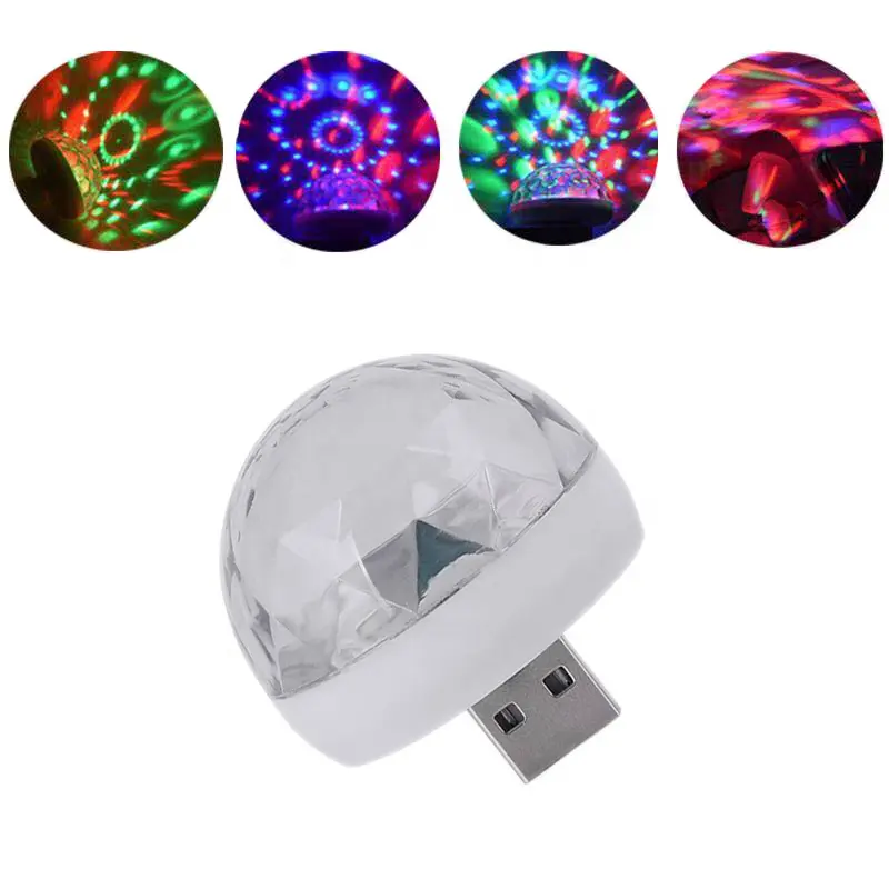 Led Small Magic Ball stage light Sound Control Mini effect USB ball car Party dj lights disco