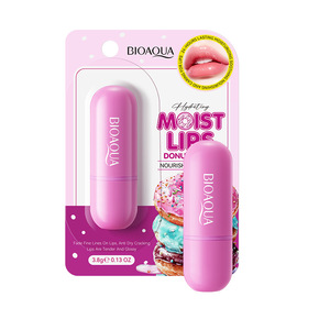 Bálsamo Labial <span class=keywords><strong>BIOAQUA</strong></span> Donut, Nutritivo, Hidratante, Mejora la Sequedad y las Grietas de los <span class=keywords><strong>Labios</strong></span>, Suaviza y Rellena los <span class=keywords><strong>Labios</strong></span>, Bálsamo Labial con Aroma a Pastel de Fresa - Product Image 1