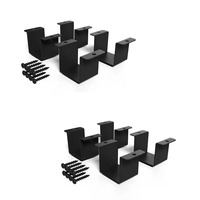 Fabrication de tôle sur mesure Capuchon en aluminium sable noir Clip pour rail Collier de serrage pour tuyau carré Support de connecteur en forme de U