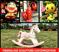 Grande sculpture en FRP personnalisée, modèle d'animal de dessin animé, mousse, acier inoxydable, décoration extérieure tridimensionnelle