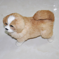 Figurine réaliste de chien Pekingais faite à la main, réplique d'animal de compagnie en peluche bionique, décoration pour la maison ou cadeau pour les amateurs de chiens