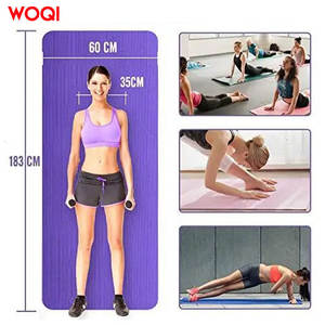 Tapis de yoga Woqi 6 mm d'épaisseur, en TPE antidérapant, pour exercices de fitness à domicile et en intérieur - Product Image 2