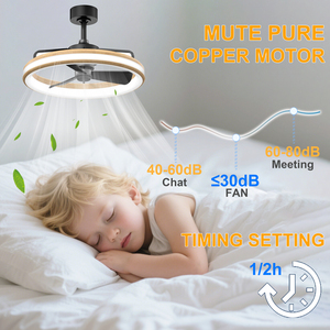 ไฟ LED หรี่แสงได้พัดลมเพดาน 3000K-6500K 5000LM 30W มอเตอร์ทองแดงบริสุทธิ์ที่เงียบสงบการควบคุมแอปรีโมทสำหรับโฮมออฟฟิศห้องนอน - Product Image 4