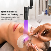 Bewegliche UV-Wimpernlampe Stehlampe für Wimpernverlängerungen 0,5s Schnellhärtende UV-LED-Wimpernlampe Weißes Licht Höhenverstellbar
